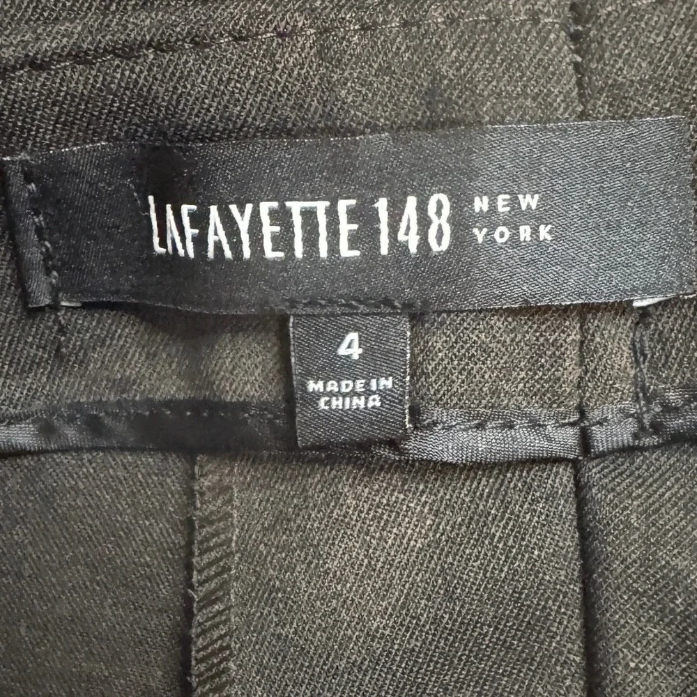 Lafayette 148 New York Women's Brown Virgin Wool‎ Blend Side Zip Dress Pants 4
